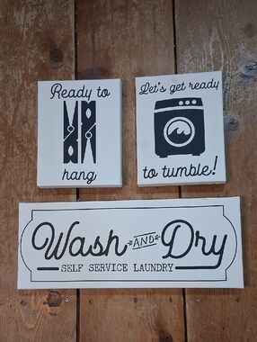Wash And Dry Laundry Signage accents for your laundry room